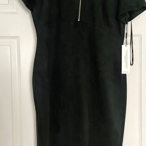 Women's Emerald Color Calvin Klein Dress with Detail NWT Velvet Like L